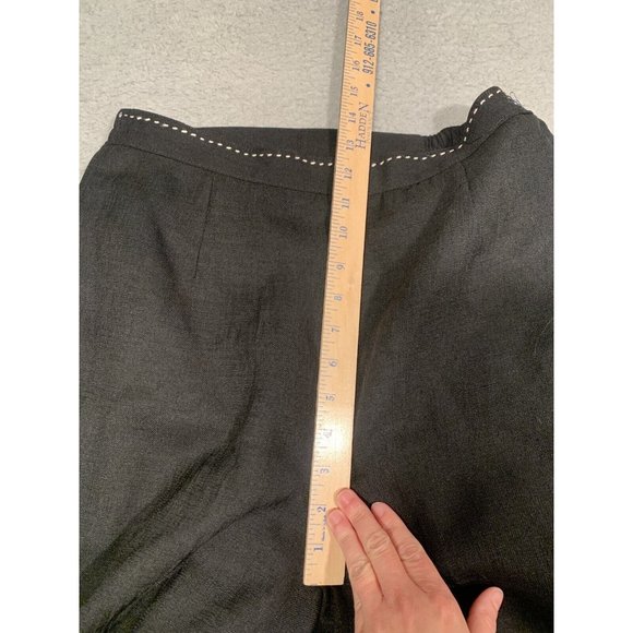 Vintage Sag Harbor Pants Suit Black Short Sleeves Lined Elastic Size 8 Polyester - Picture 14 of 16